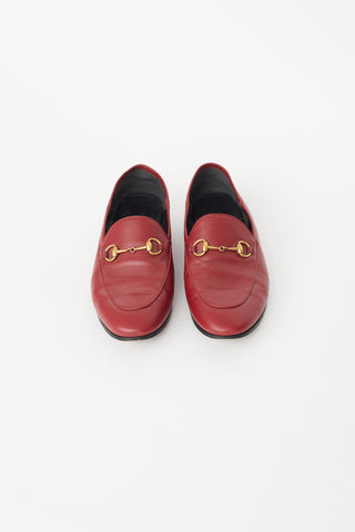 Gucci Burgundy & Gold Leather Horsebit Loafer
