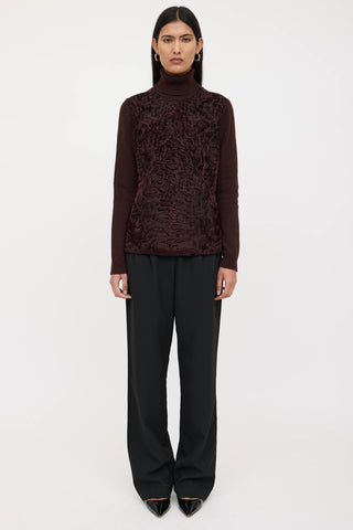 Gucci Cashmere Fur Trim Sweater