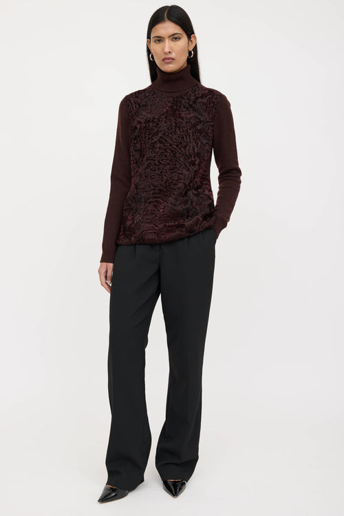 Gucci Cashmere Fur Trim Sweater