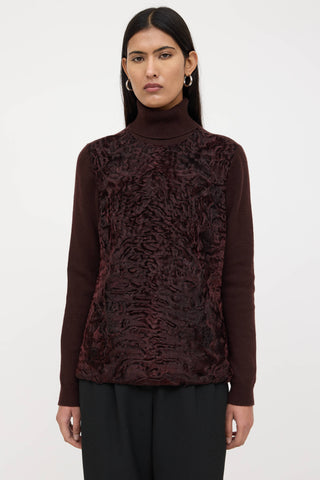 Gucci Cashmere Fur Trim Sweater