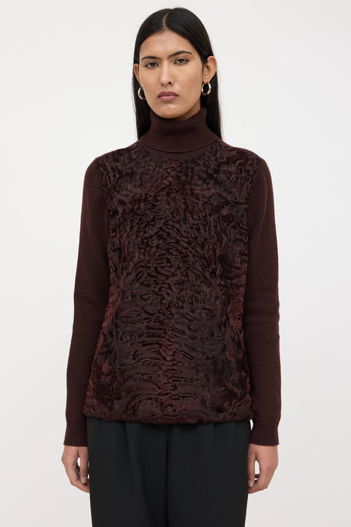 Gucci Cashmere Fur Trim Sweater