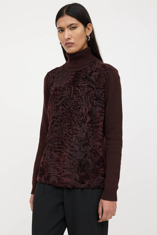 Gucci Cashmere Fur Trim Sweater