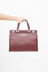 Gucci Burgundy Zumi Leather Tote