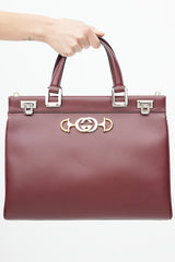 Gucci Burgundy Zumi Leather Tote
