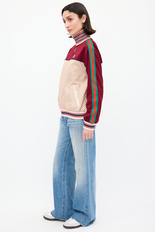 Gucci Burgundy & Multi GG Track Jacket