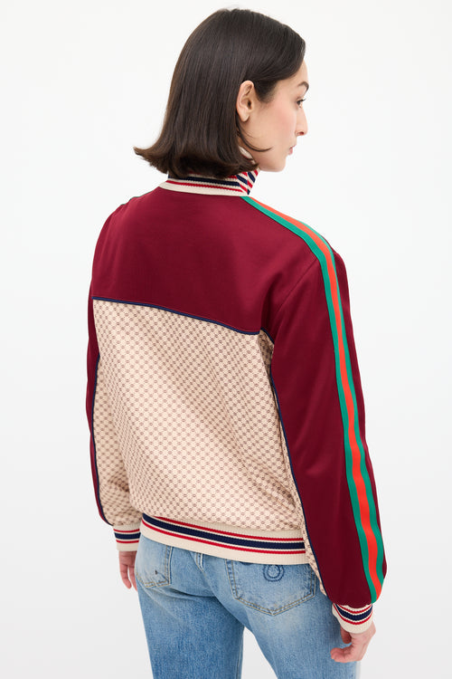 Gucci Burgundy & Multi GG Track Jacket