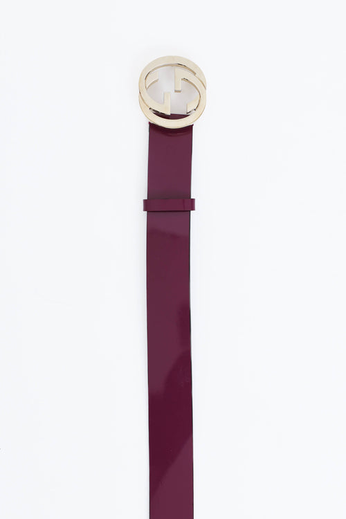 Gucci Patent Leather GG Belt