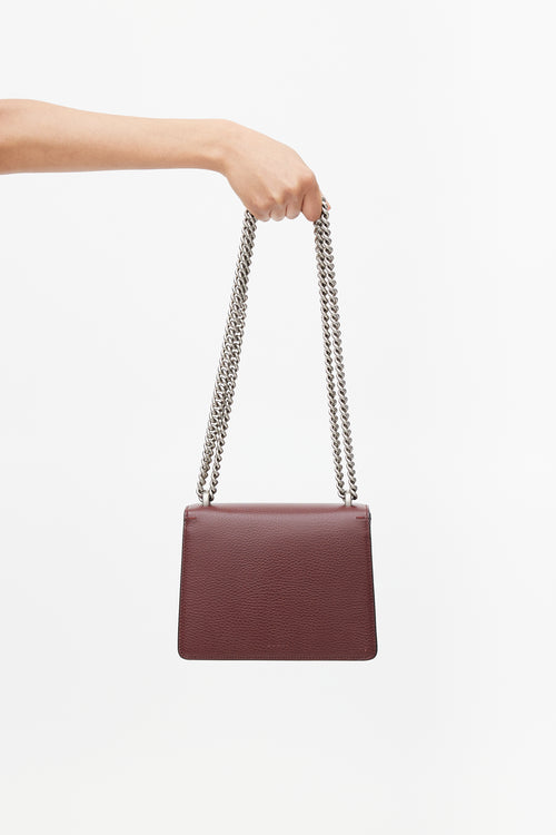 Gucci Burgundy & Silver Small Dionysus Leather Bag