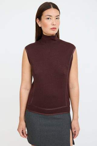 Gucci Burgundy Wool Knit Top