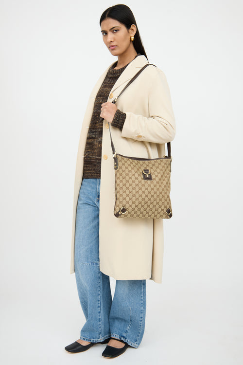 GucciBeige & Brown Canvas Abbey Crossbody Bag