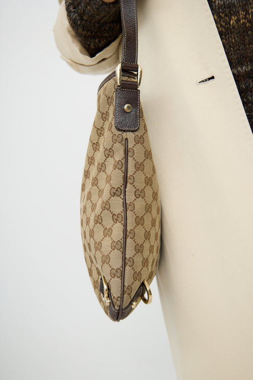 GucciBeige & Brown Canvas Abbey Crossbody Bag