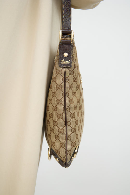 GucciBeige & Brown Canvas Abbey Crossbody Bag