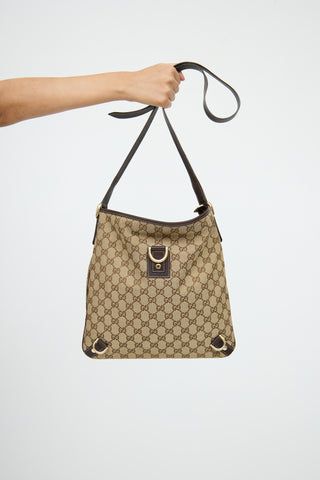 GucciBeige & Brown Canvas Abbey Crossbody Bag