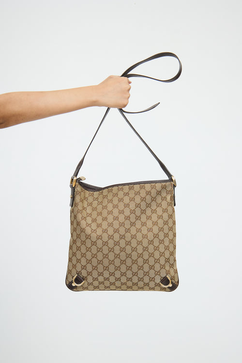 GucciBeige & Brown Canvas Abbey Crossbody Bag