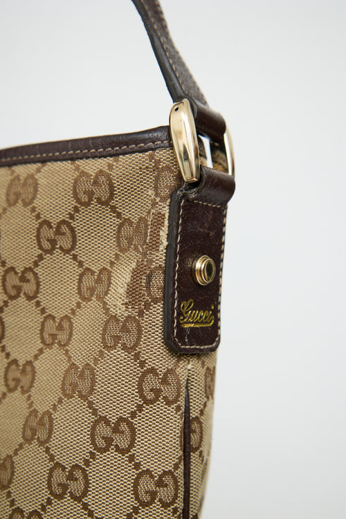 GucciBeige & Brown Canvas Abbey Crossbody Bag