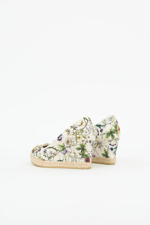 Gucci Floral Peep Toe Wedge