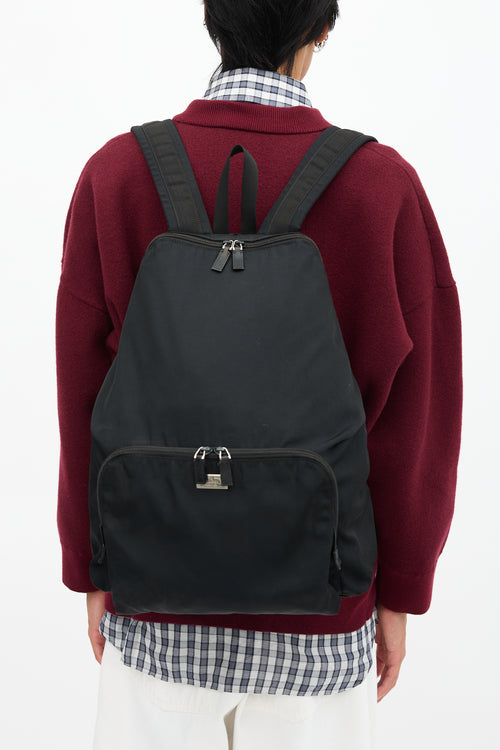 Gucci Canvas Logo Plaque Backpack