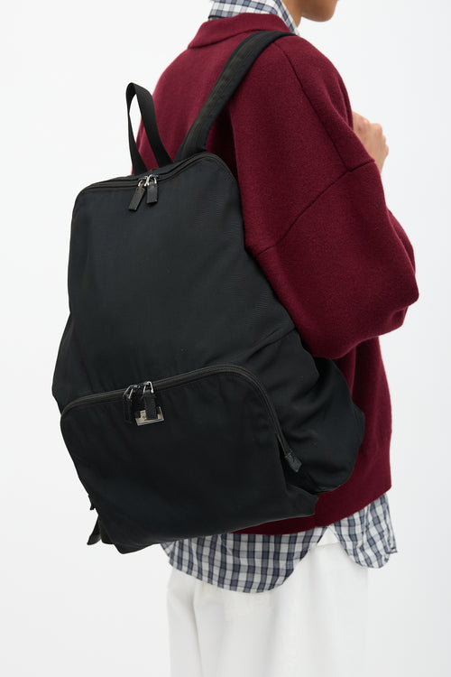 Gucci Canvas Logo Plaque Backpack