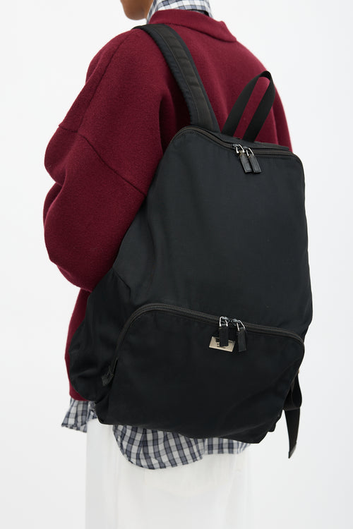 Gucci Canvas Logo Plaque Backpack