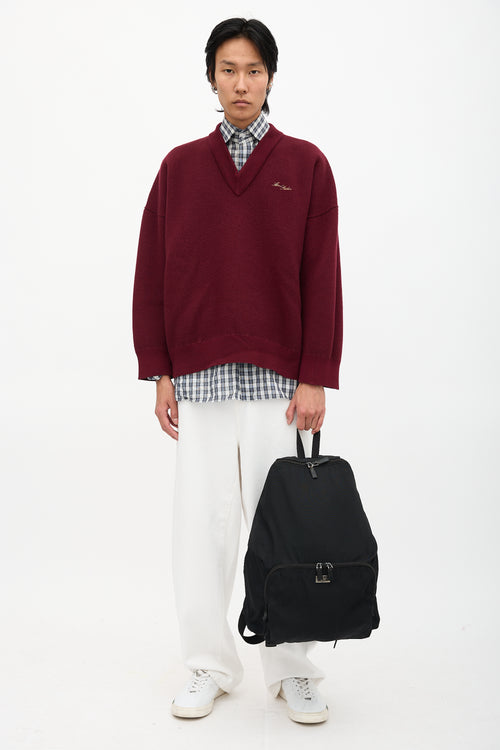 Gucci Canvas Logo Plaque Backpack