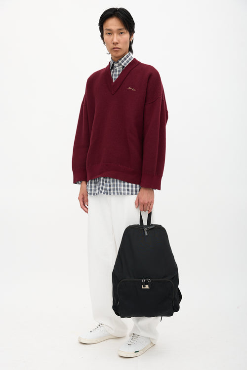 Gucci Canvas Logo Plaque Backpack