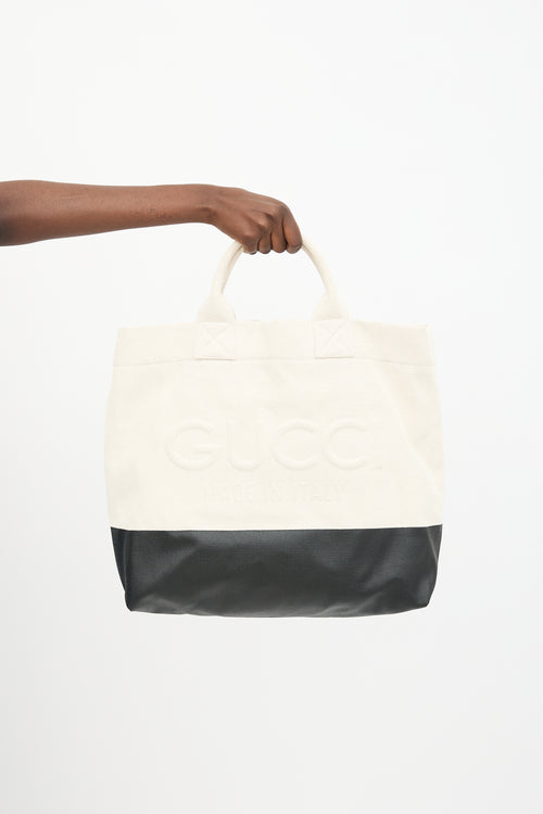 Gucci Canvas Embossed Logo Tote Bag