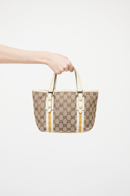 Gucci Cream & Yellow Small Jolicoeur Tote