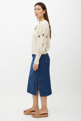 Gucci Cream & Multicolour Floral Knit Sweater