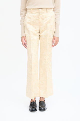 Gucci Cream Floral Jacuqard Trouser