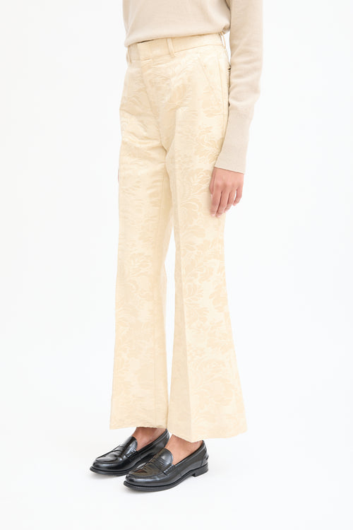 Gucci Cream Floral Jacuqard Trouser