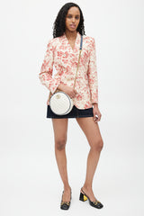 Gucci Cream & Gold GG Marmont Torchon Round Bag