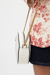 Gucci Cream & Gold GG Marmont Torchon Round Bag