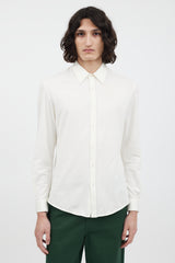 Gucci Cream Knit Button Up Shirt