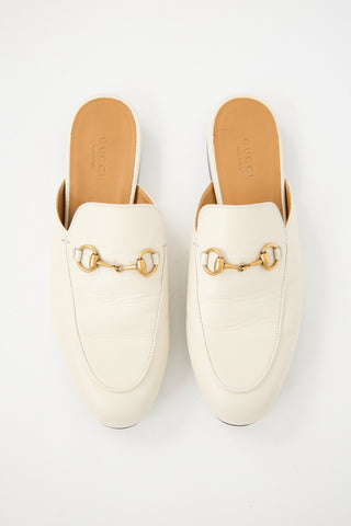 Gucci Cream Leather Princetown Mule