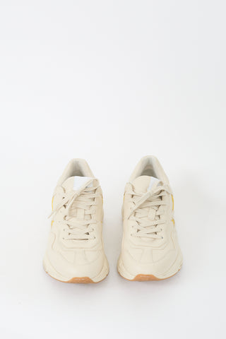 Gucci Beige & Yellow Leather Rhyton Star Sneaker