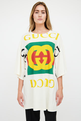 Gucci Cream Logo Oversized T-Shirt