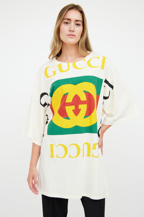 Gucci Cream Logo Oversized T-Shirt