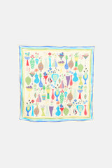 Gucci Floral Abstract Vase Silk Scarf