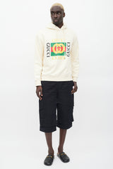 Gucci Cream & Multicolour Box Logo Hoodie