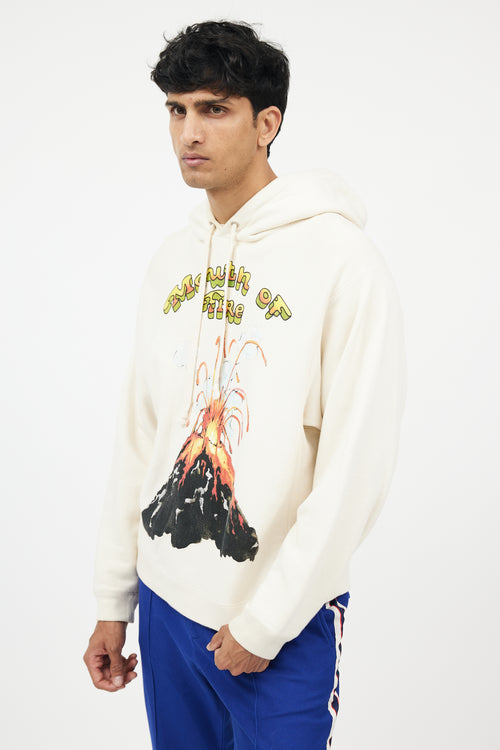 Gucci Cream & Multicolour Mouth Of Fire Hoodie