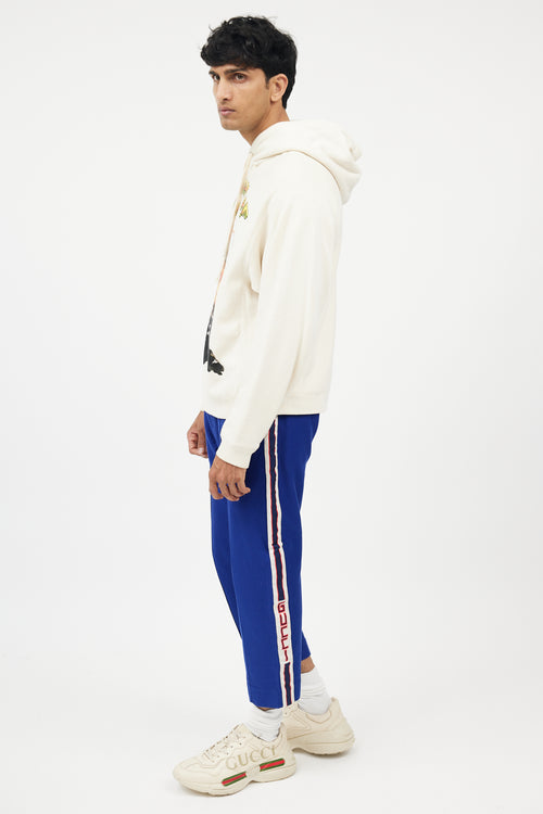 Gucci Cream & Multicolour Mouth Of Fire Hoodie