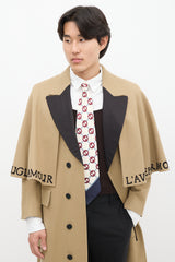 Gucci Cream & Multicolour Silk Monogram Tie
