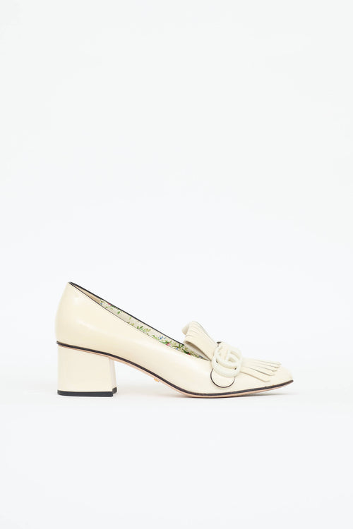Gucci Patent Marmont Fringe Pump