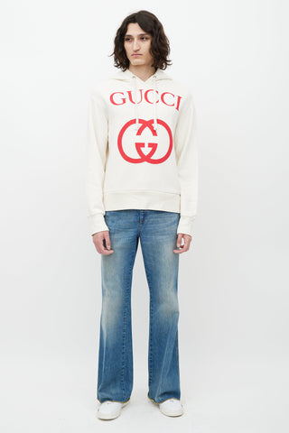 Gucci Cream & Red Logo Hoodie