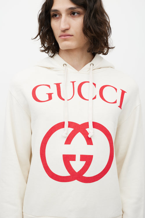 Gucci Cream & Red Logo Hoodie
