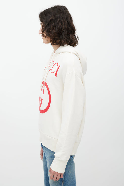 Gucci Cream & Red Logo Hoodie