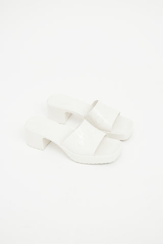 Cream Rubber Heeled Sandal