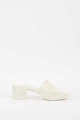 Gucci Cream Rubber Logo Sandal