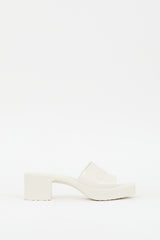 Gucci Cream Rubber Logo Sandal