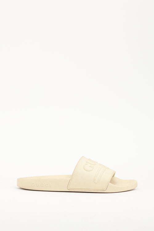 Gucci Cream Rubber Pursuit Slide